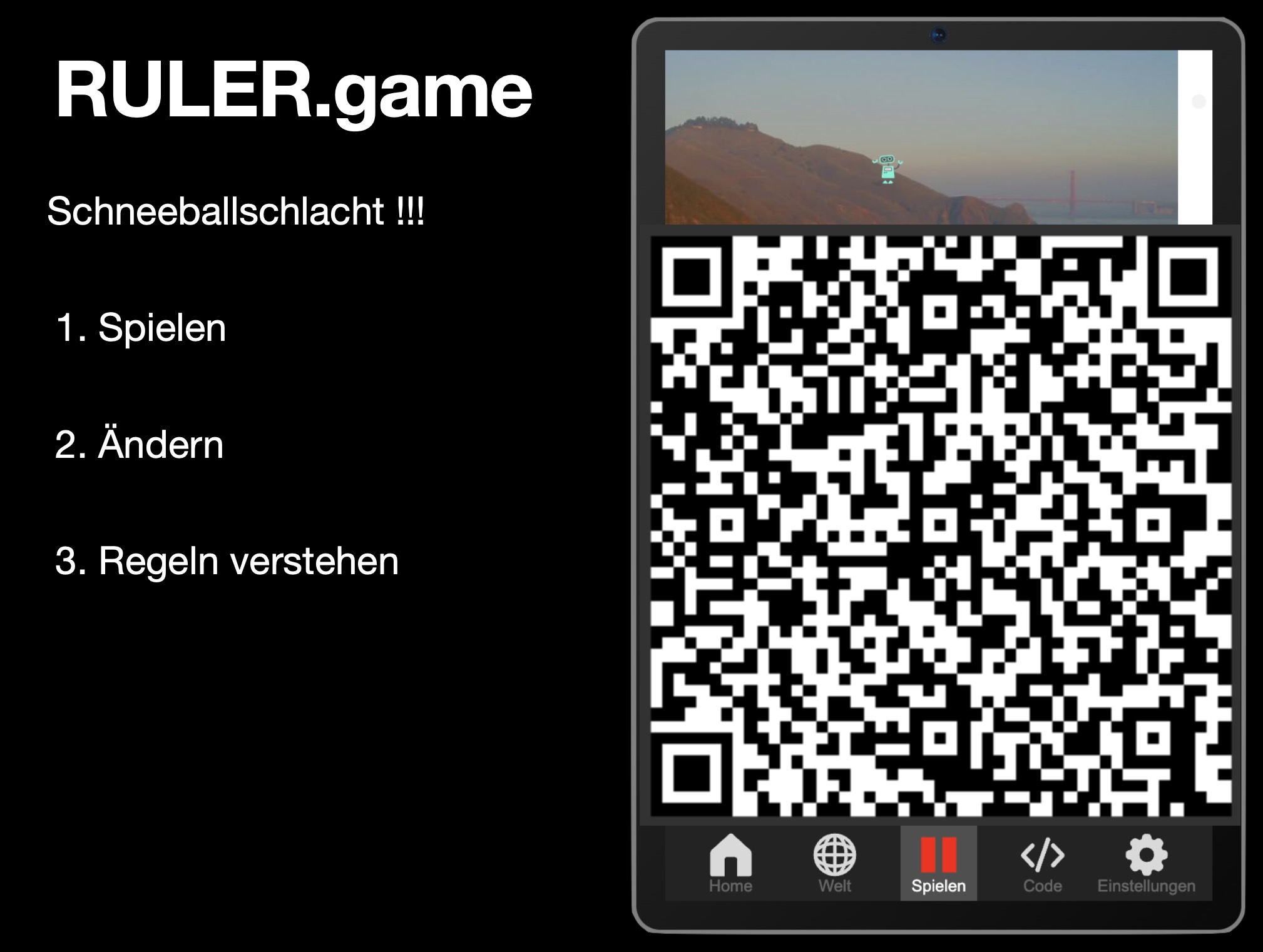 QR Code zum Videogame-Programmier-Kurs für Kinder